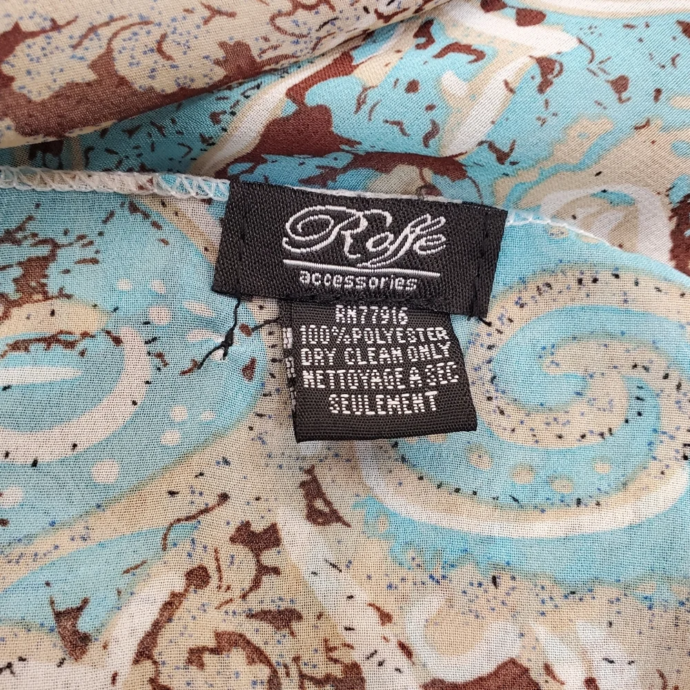 Roffe Swimsuit Cover-up Paisley Pattern Aqua, Brown White
